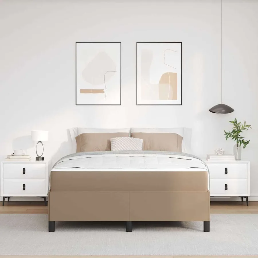 Cadre de lit Cappuccino 160 x 200 cm tissu - 3