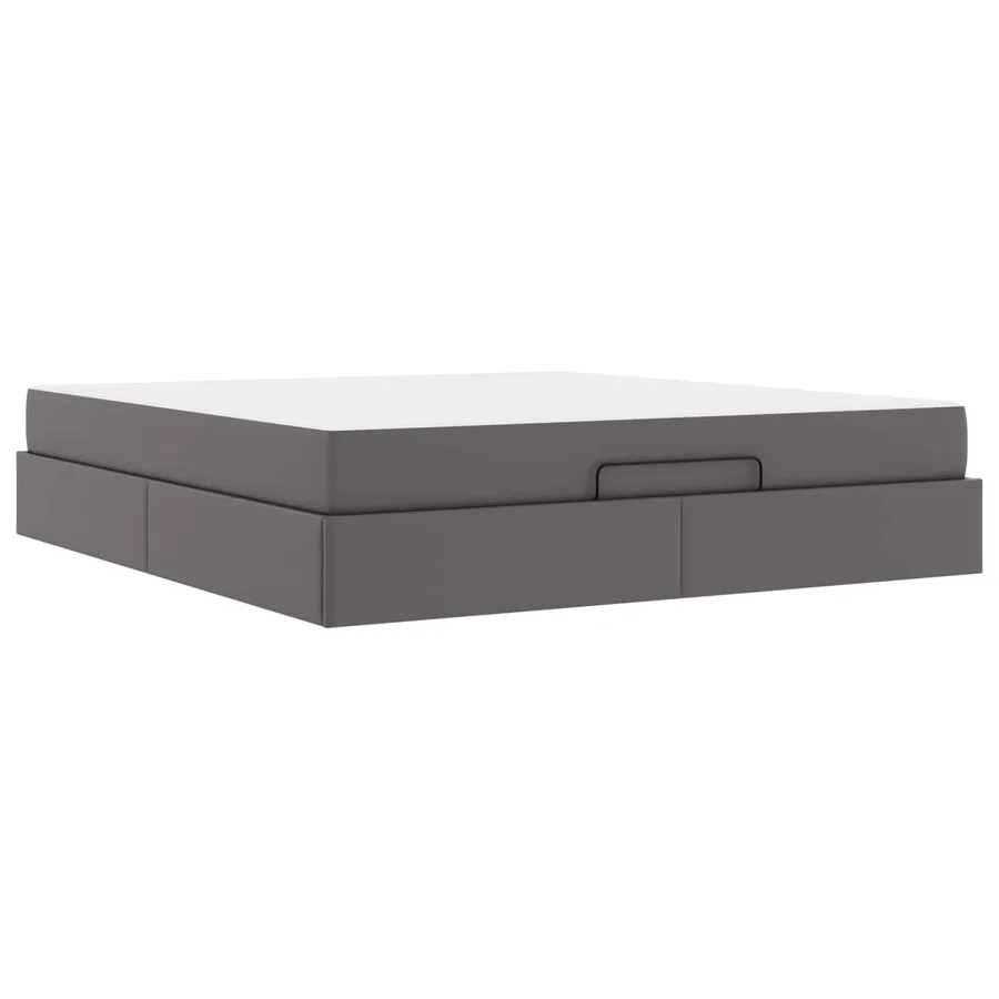 Cadre de lit avec matelas Autre 2 pcs Gris PVC - 2