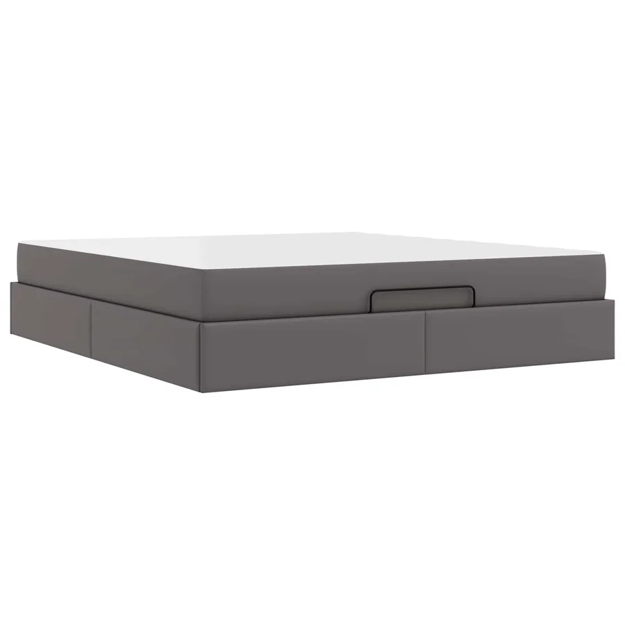 Cadre de lit avec matelas Autre 2 pcs Gris PVC - 9