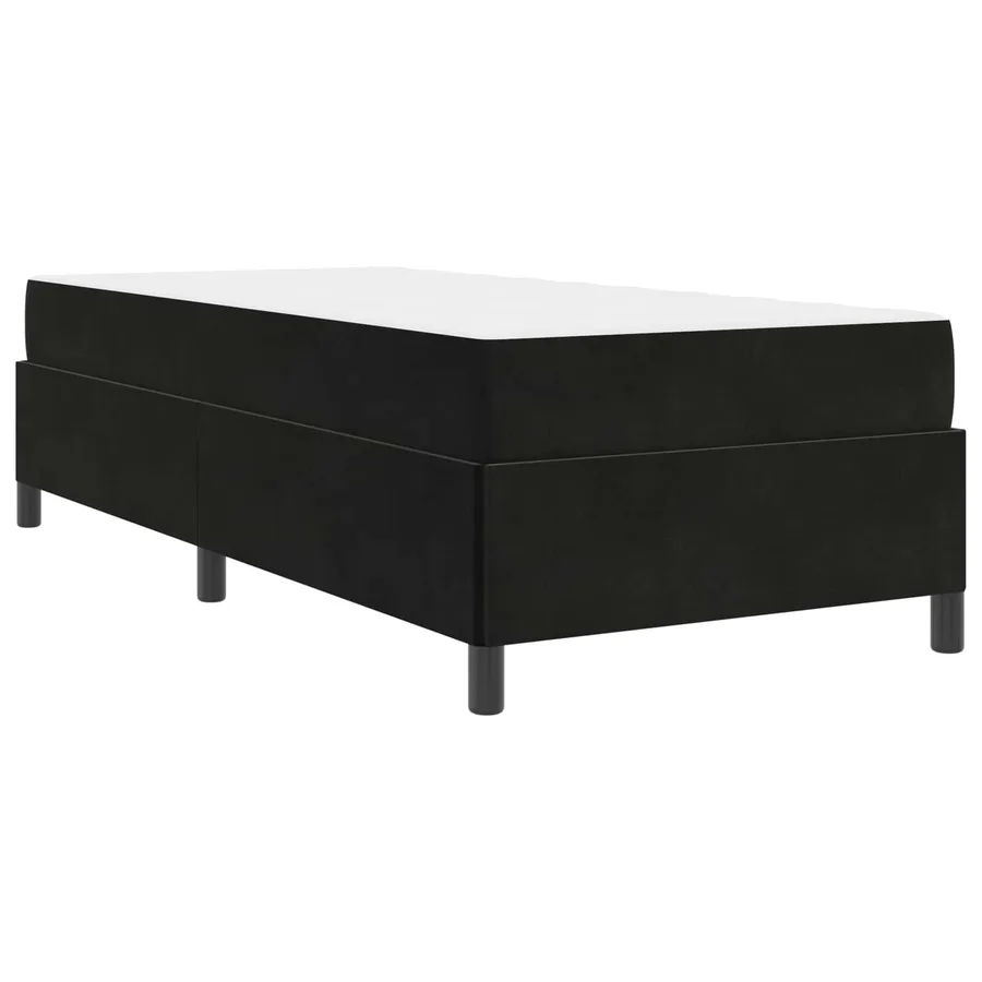 Cadre de lit avec matelas Noir 80 x 200 cm tissu - 2