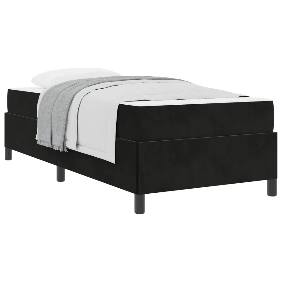 Cadre de lit avec matelas Noir 80 x 200 cm tissu - 3