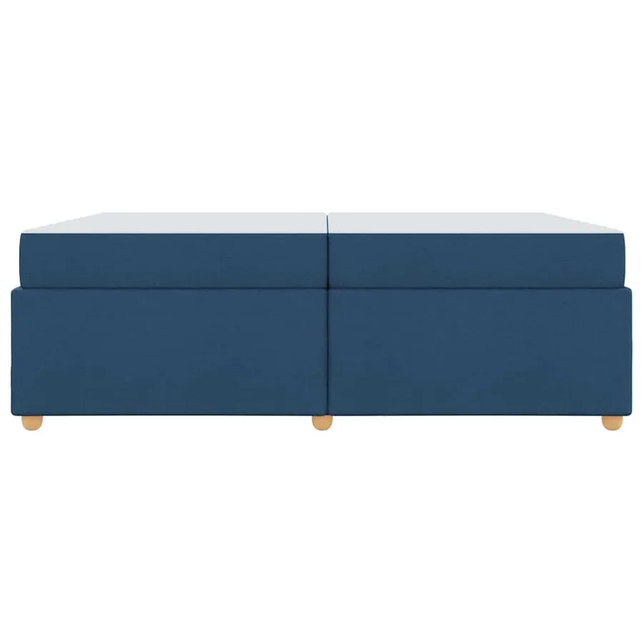 Cadre de lit avec matelas Bleu 200 x 200 cm tissu - 5