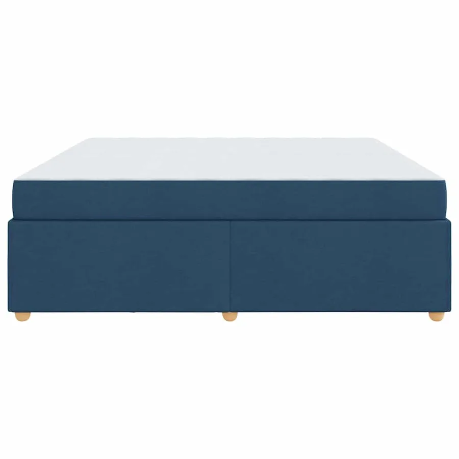 Cadre de lit avec matelas Bleu 200 x 200 cm tissu - 6