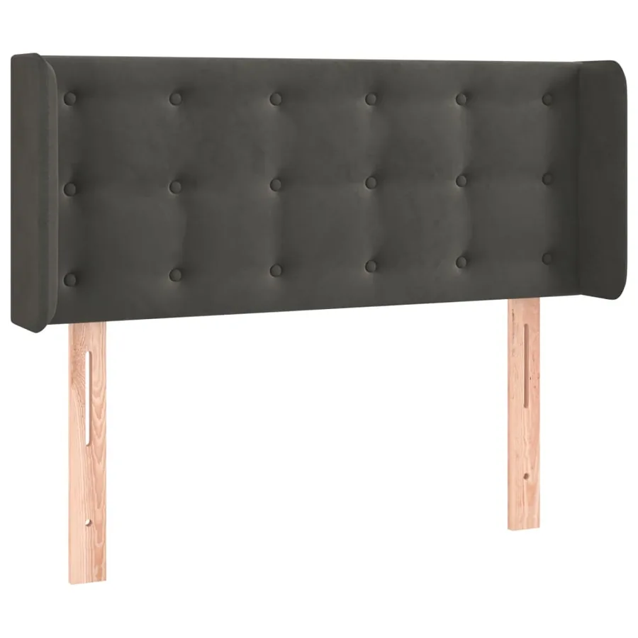 Tête de lit à LED Gris foncé 93x16x78/88 cm Velours - 3