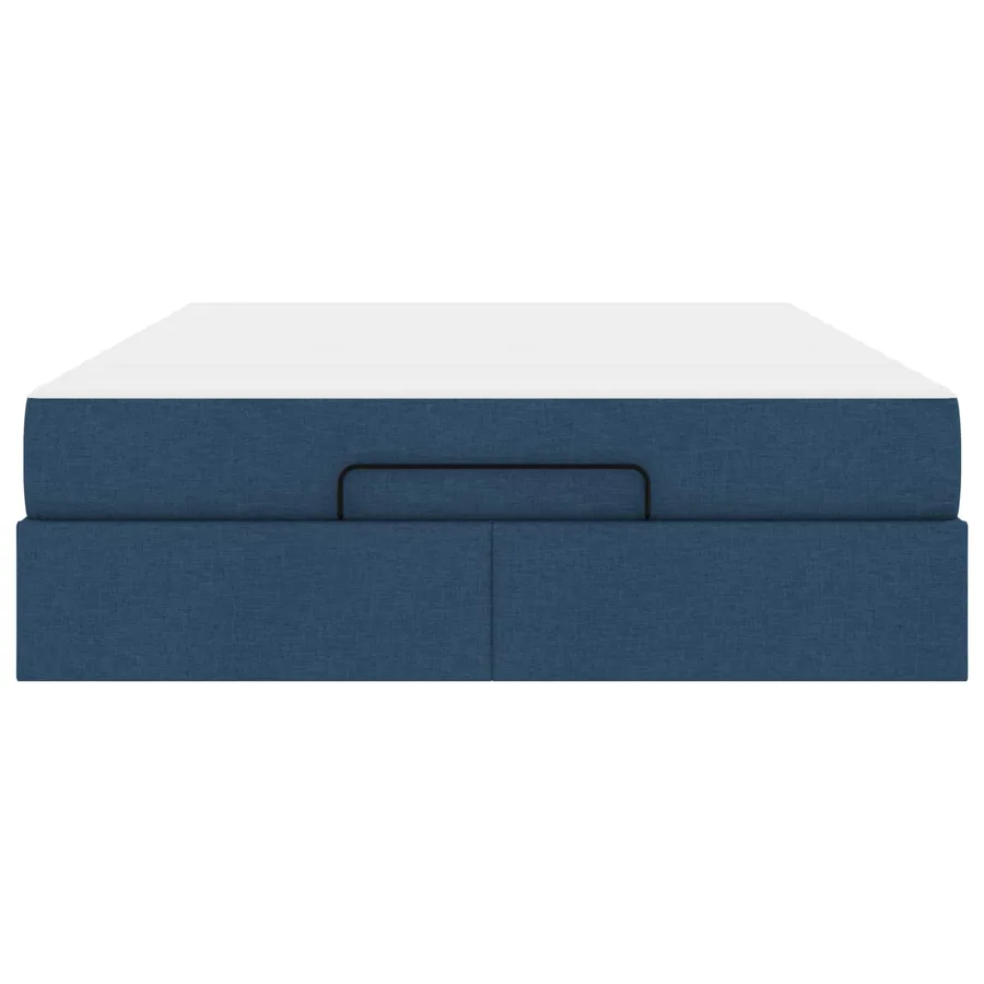 Cadre de lit avec matelas 2 pcs Bleu tissu - 7