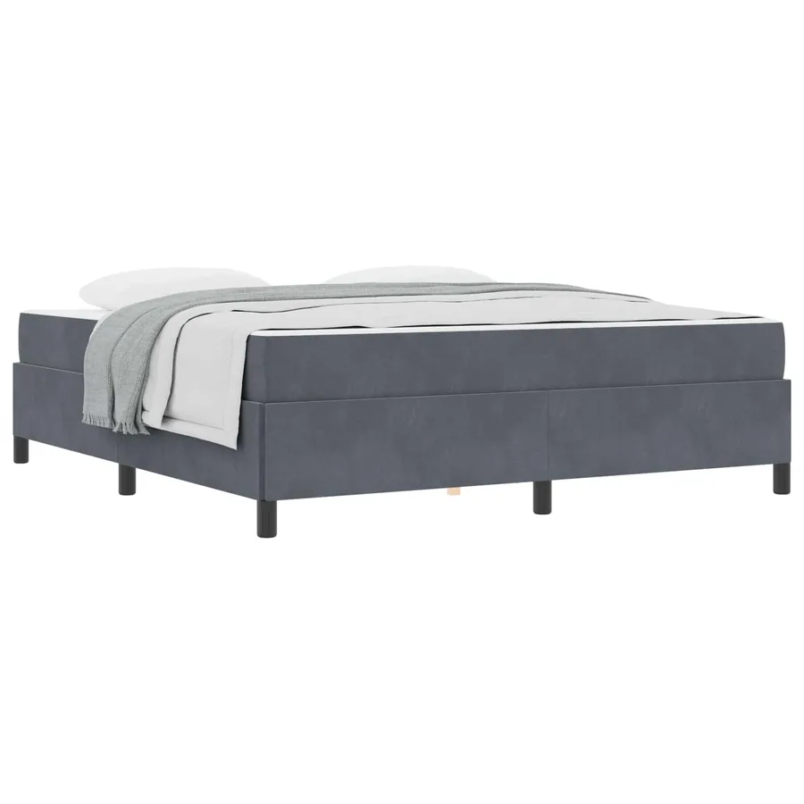 Cadre de lit avec matelas Gris foncé 180 x 200 cm tissu - 2