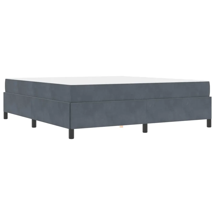 Cadre de lit avec matelas Gris foncé 180 x 200 cm tissu - 4