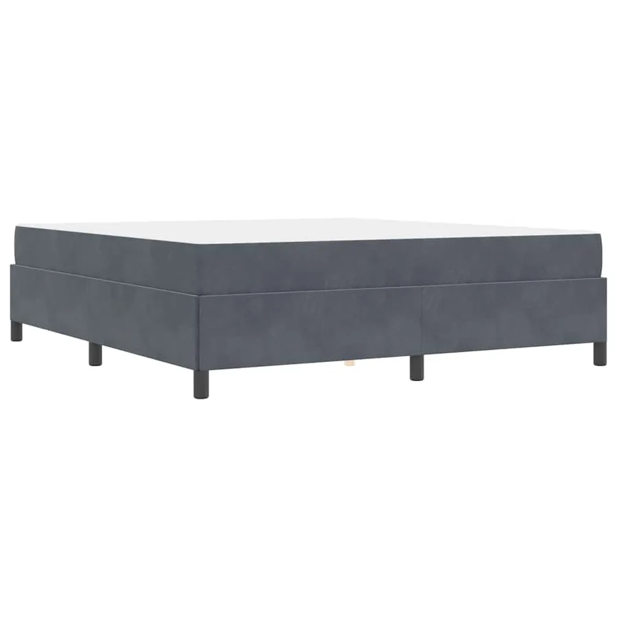 Cadre de lit avec matelas Gris foncé 180 x 200 cm tissu - 9
