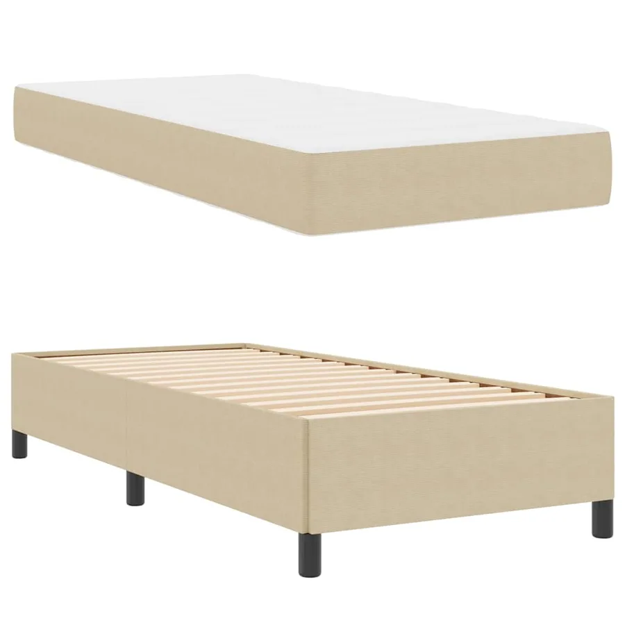 Cadre de lit avec matelas Gris Vert Clair 100 x 200 cm tissu - 4
