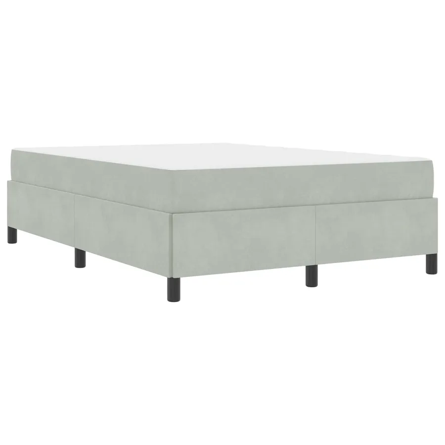 Cadre de lit avec matelas Gris clair 140 x 200 cm tissu - 4