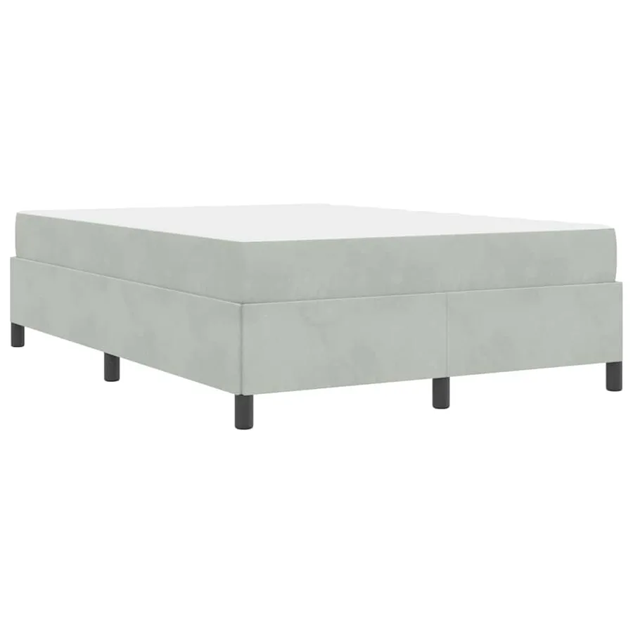 Cadre de lit avec matelas Gris clair 140 x 200 cm tissu - 9