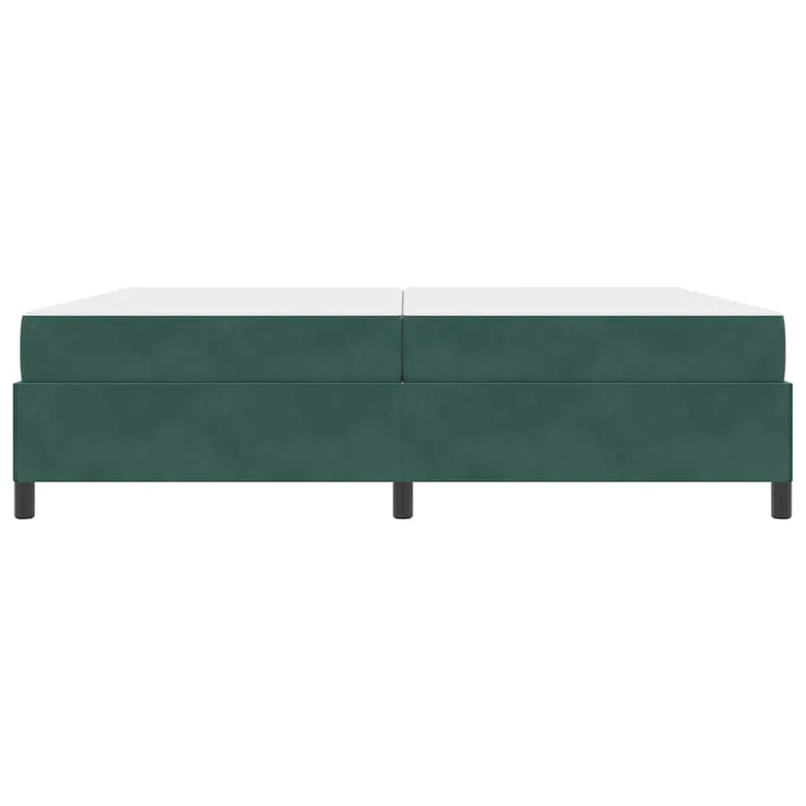 Cadre de lit avec matelas Vert foncé 200 x 200 cm tissu - 5