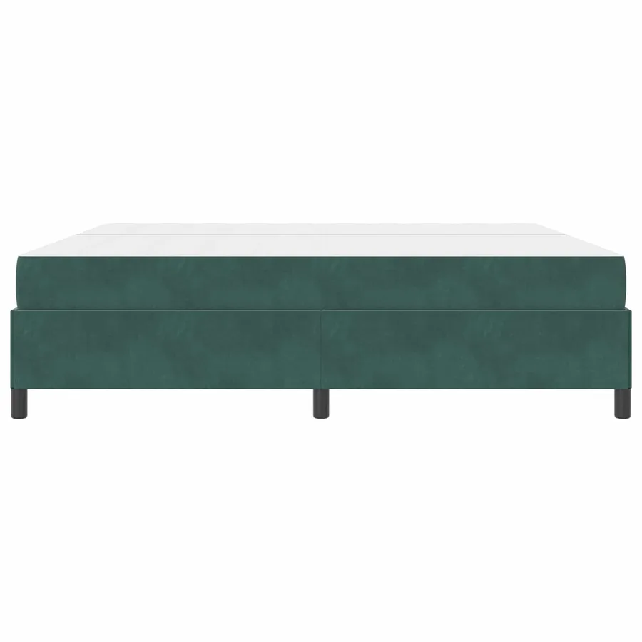Cadre de lit avec matelas Vert foncé 200 x 200 cm tissu - 6