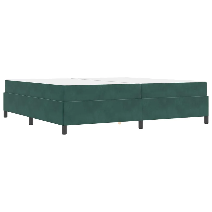 Cadre de lit avec matelas Vert foncé 200 x 200 cm tissu - 7