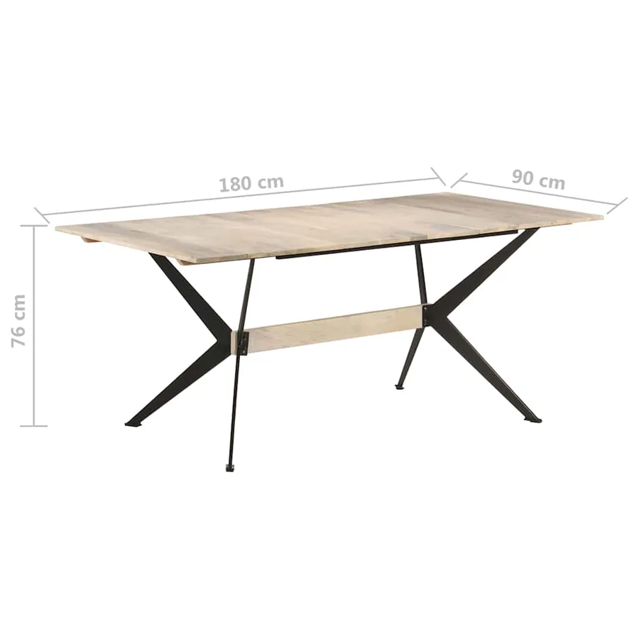 Table à manger 180x90x76 cm Bois de manguier massif - 6
