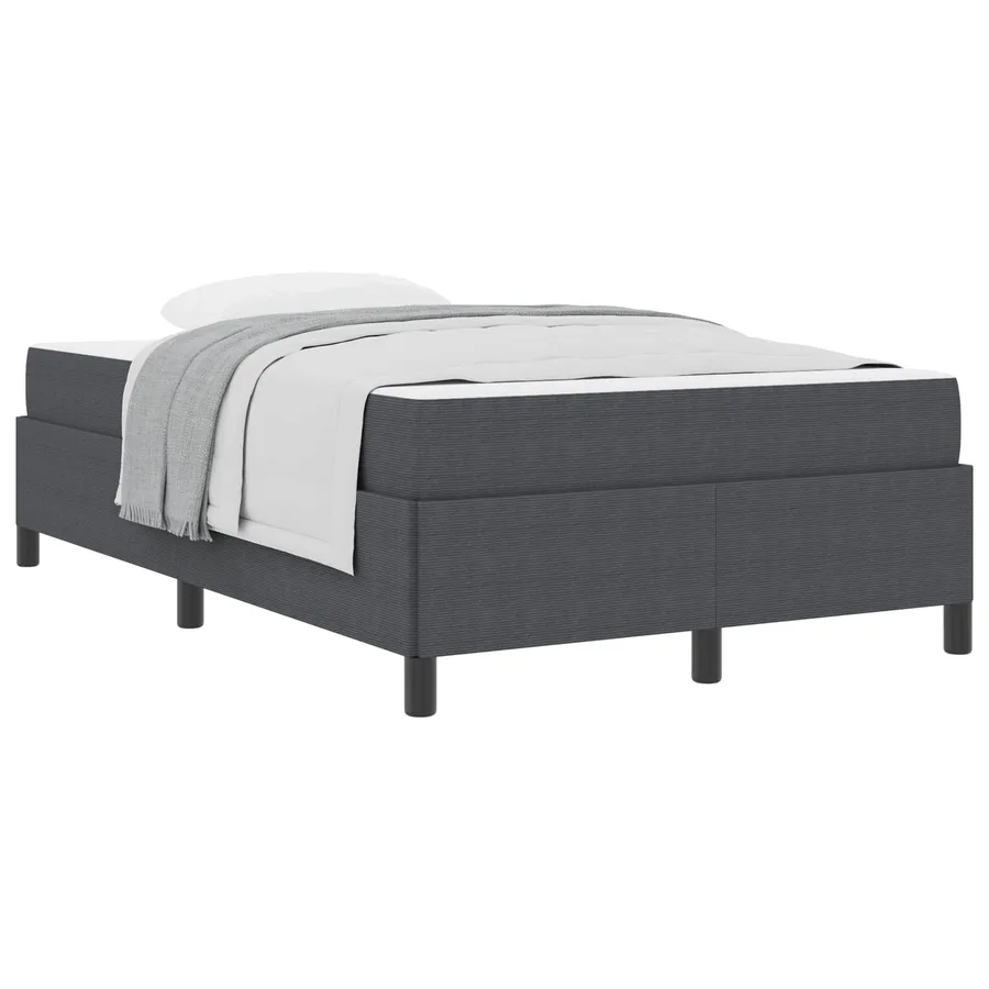 Cadre de lit avec matelas Gris foncé 120 x 200 cm tissu - 3