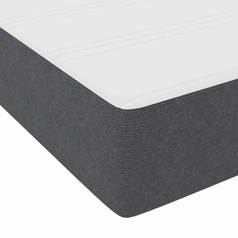 Cadre de lit avec matelas Gris foncé 120 x 200 cm tissu - 8