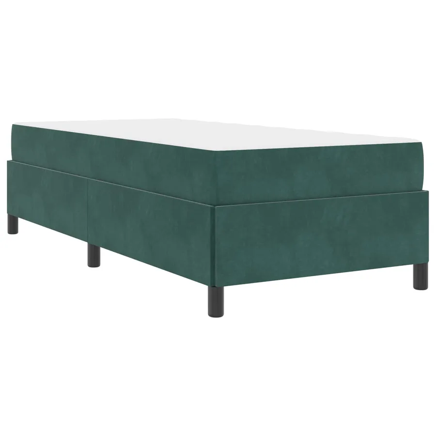 Cadre de lit avec matelas Vert foncé 90 x 200 cm tissu - 2
