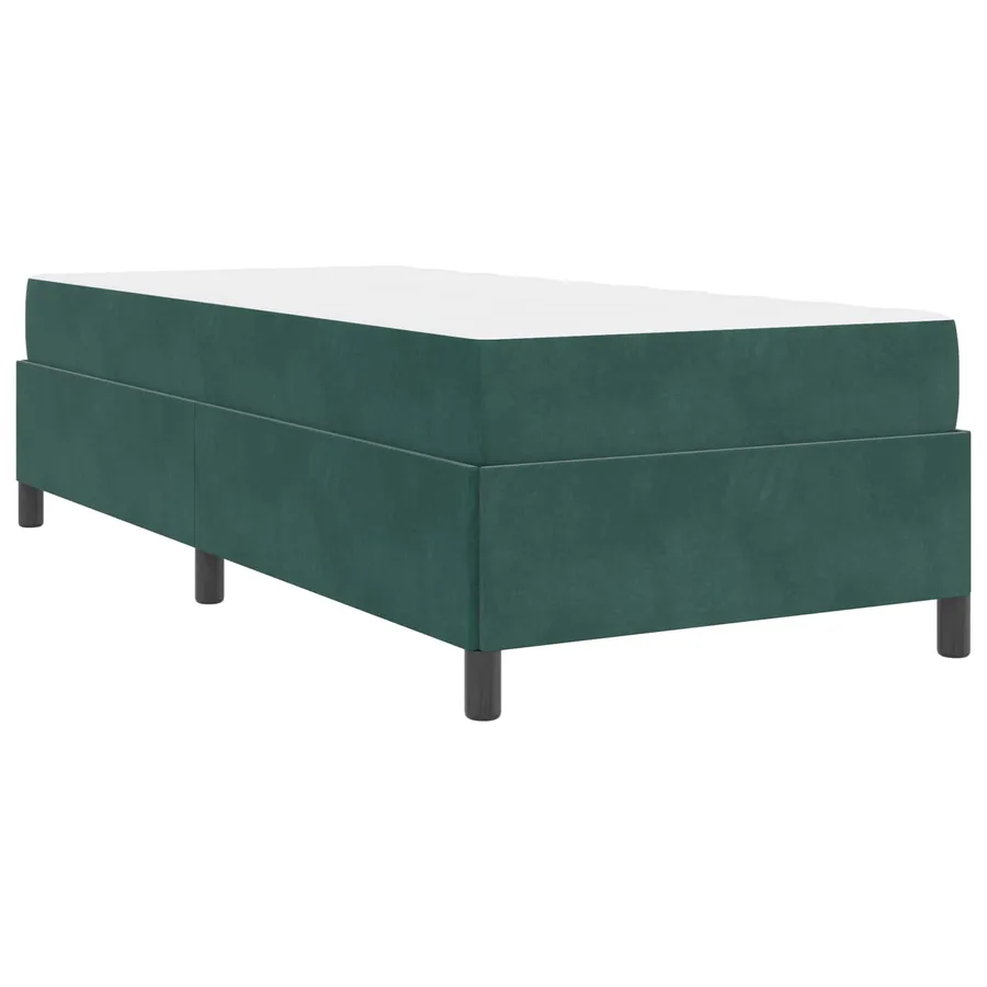 Cadre de lit avec matelas Vert foncé 90 x 200 cm tissu - 9