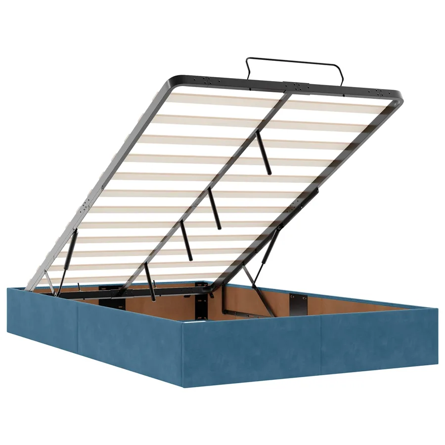 Cadre de lit avec matelas 2 pcs Bleu Velours - 11
