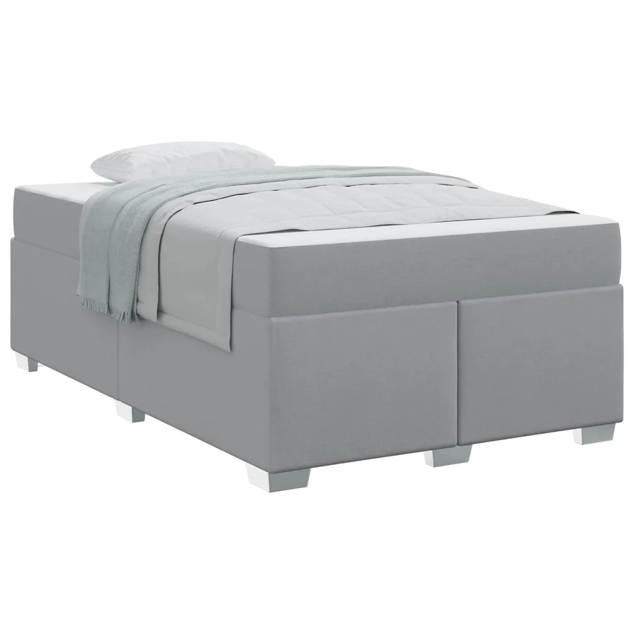 Cadre de lit avec matelas Gris clair 120 x 200 cm tissu - 2