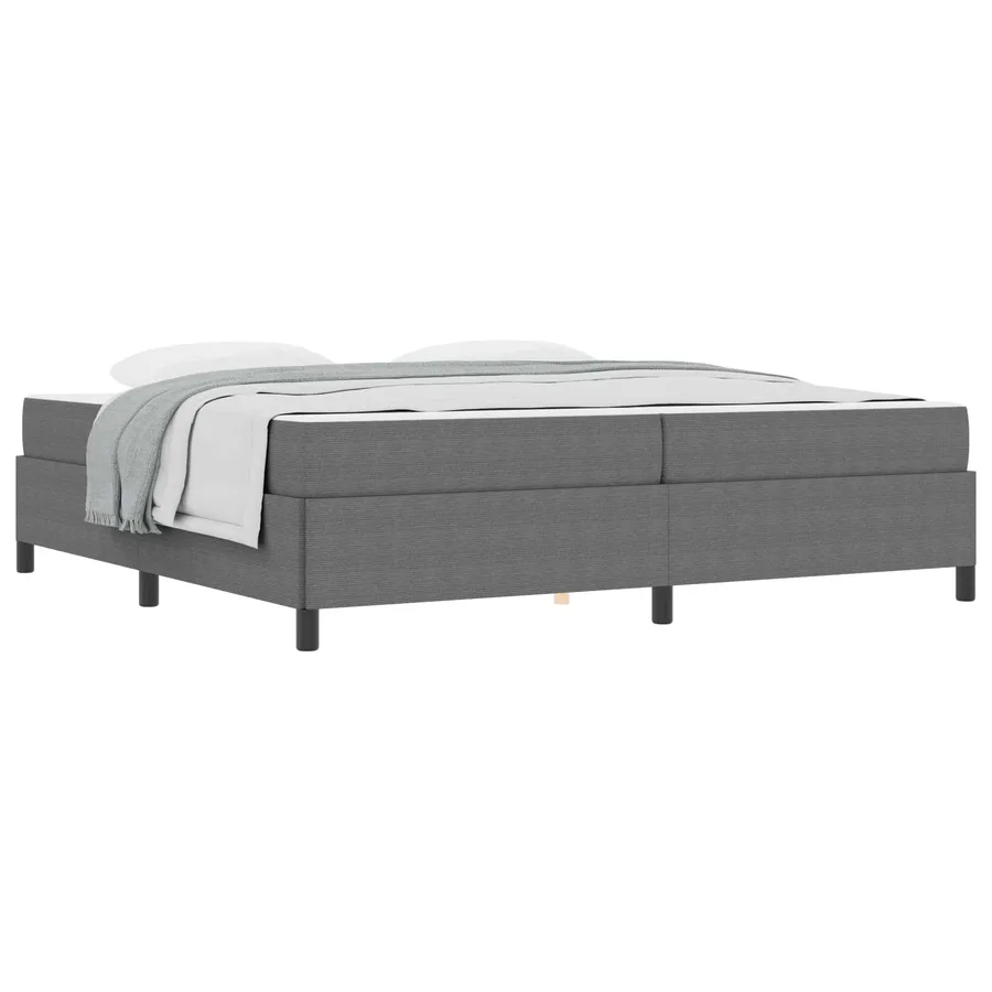 Cadre de lit avec matelas Gris clair 200 x 200 cm tissu - 2