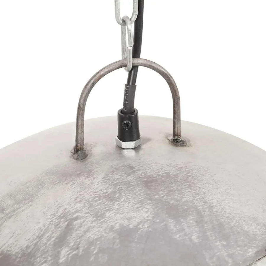 Lampe suspendue industrielle vintage 25 W Argenté Rond 41cm E27 - 6