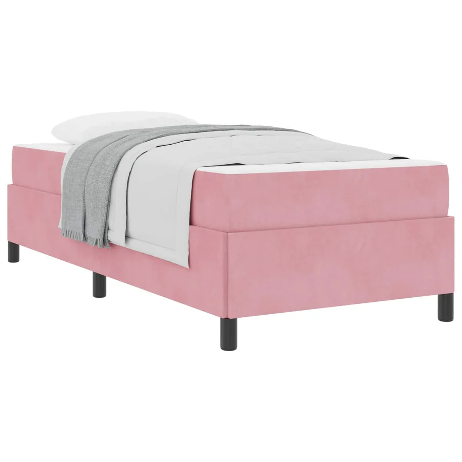 Cadre de lit avec matelas Rose 100 x 200 cm tissu - 2