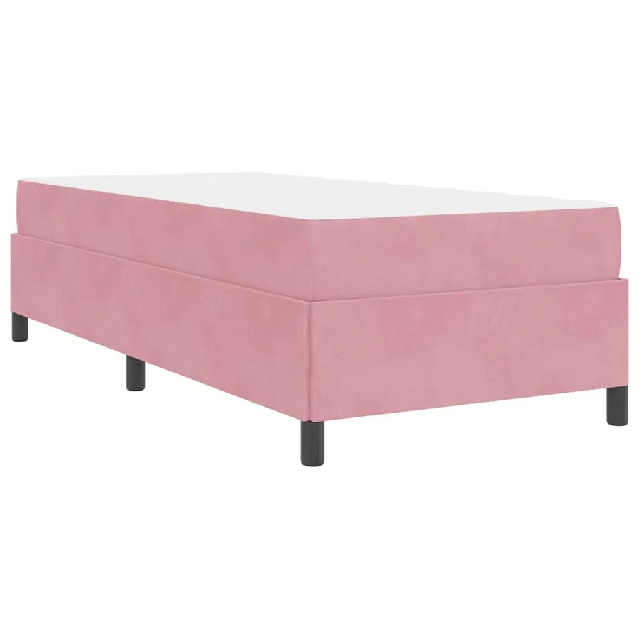 Cadre de lit avec matelas Rose 100 x 200 cm tissu - 9