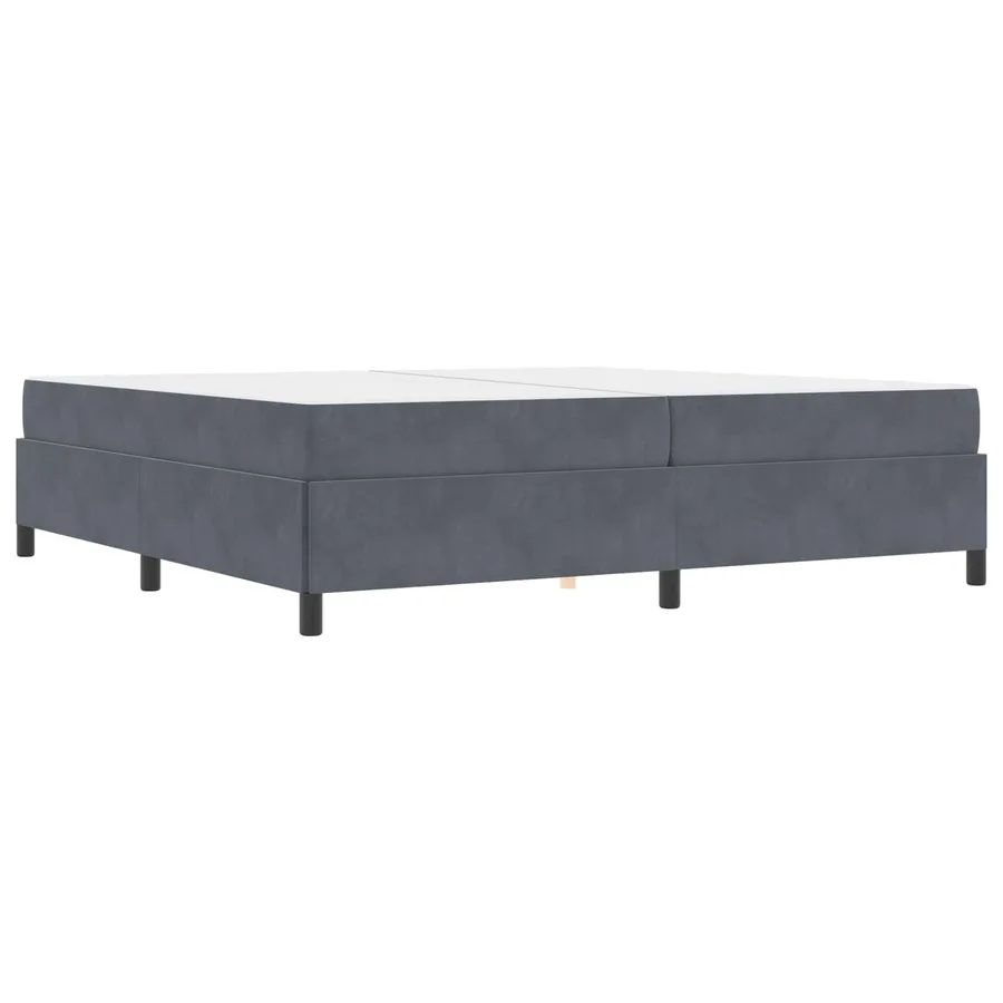 Cadre de lit avec matelas Gris foncé 200 x 200 cm tissu - 2