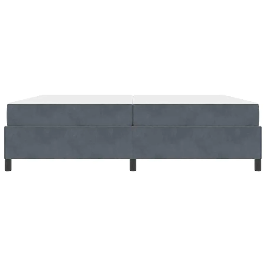 Cadre de lit avec matelas Gris foncé 200 x 200 cm tissu - 5