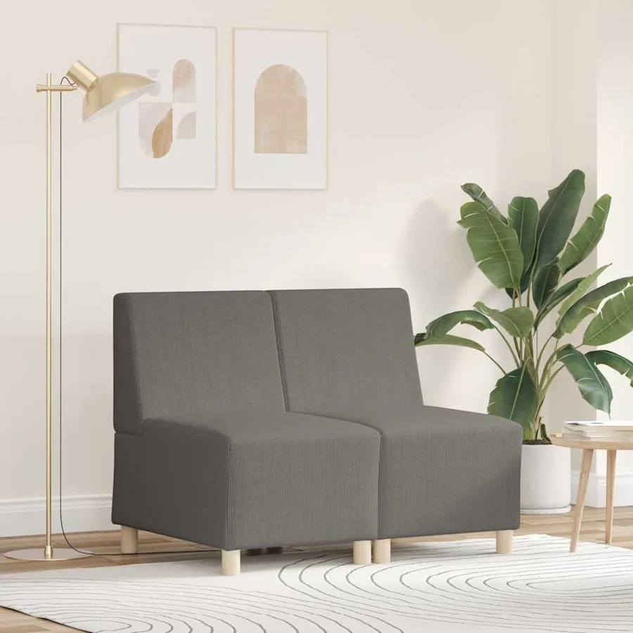 Unité de Sofa Modulaire Sans Accoudoirs 2 pcs Gris clair