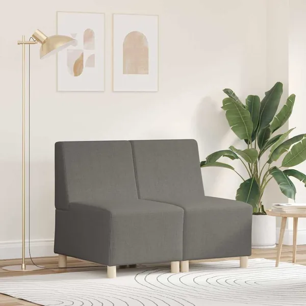 Unité de Sofa Modulaire Sans Accoudoirs 2 pcs Gris clair