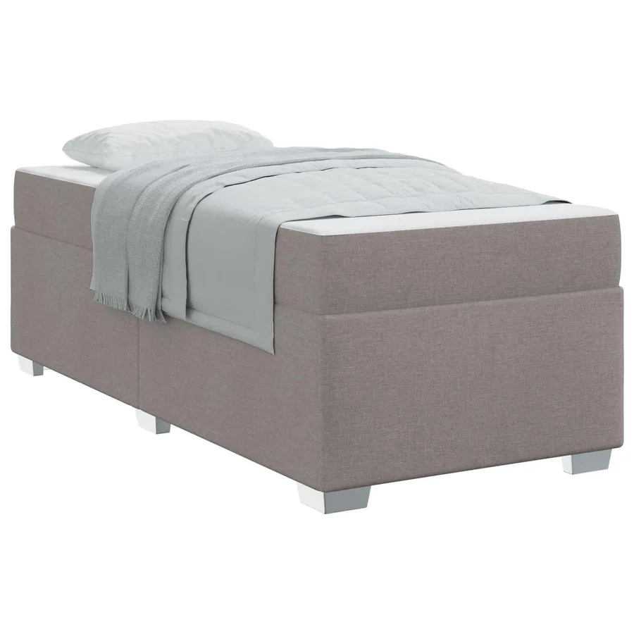 Cadre de lit avec matelas Taupe 80 x 200 cm tissu - 2