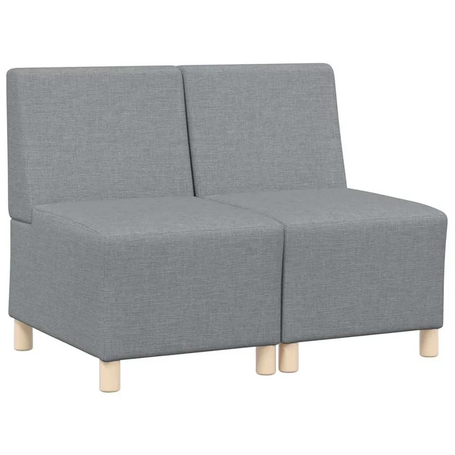 Unité de Sofa Modulaire Sans Accoudoirs 2 pcs Gris clair - 2