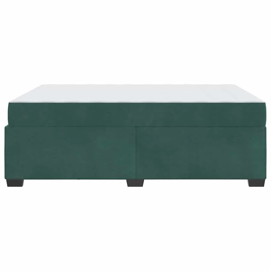 Cadre de lit avec matelas Vert foncé 160 x 200 cm tissu - 6