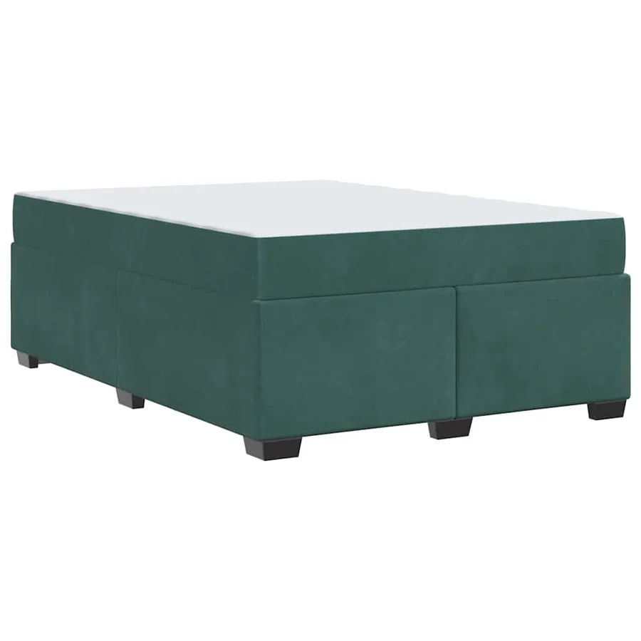 Cadre de lit avec matelas Vert foncé 160 x 200 cm tissu - 7