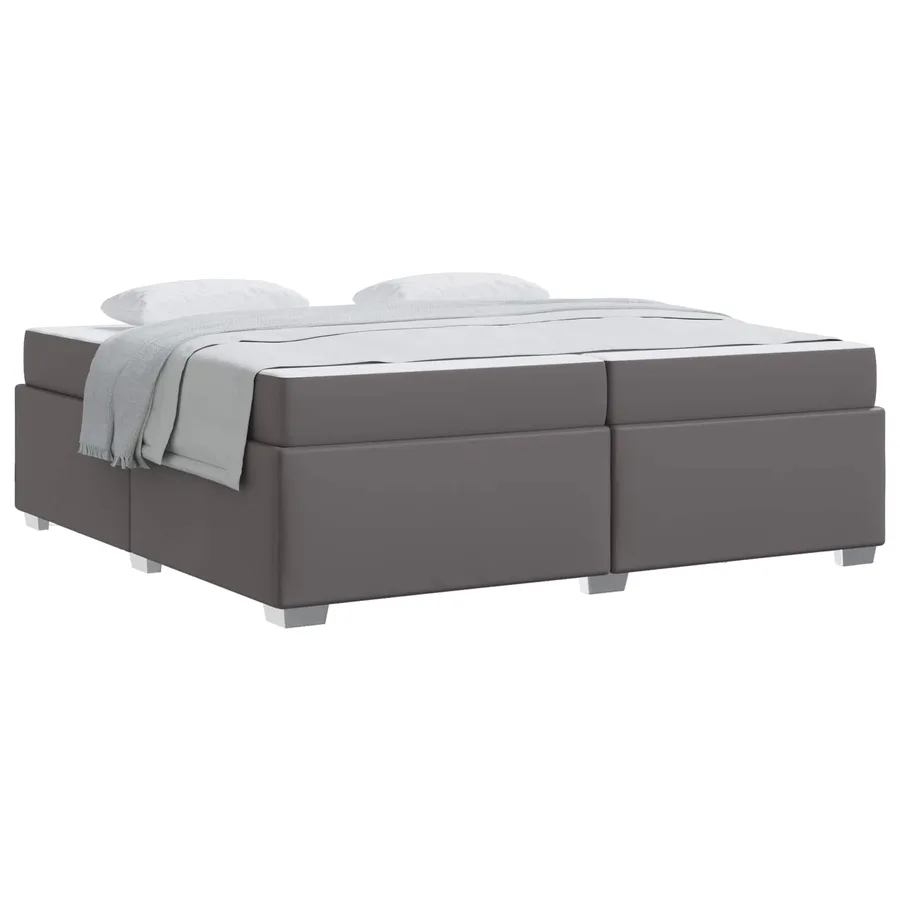 Cadre de lit avec matelas Gris 200 x 200 cm tissu - 2