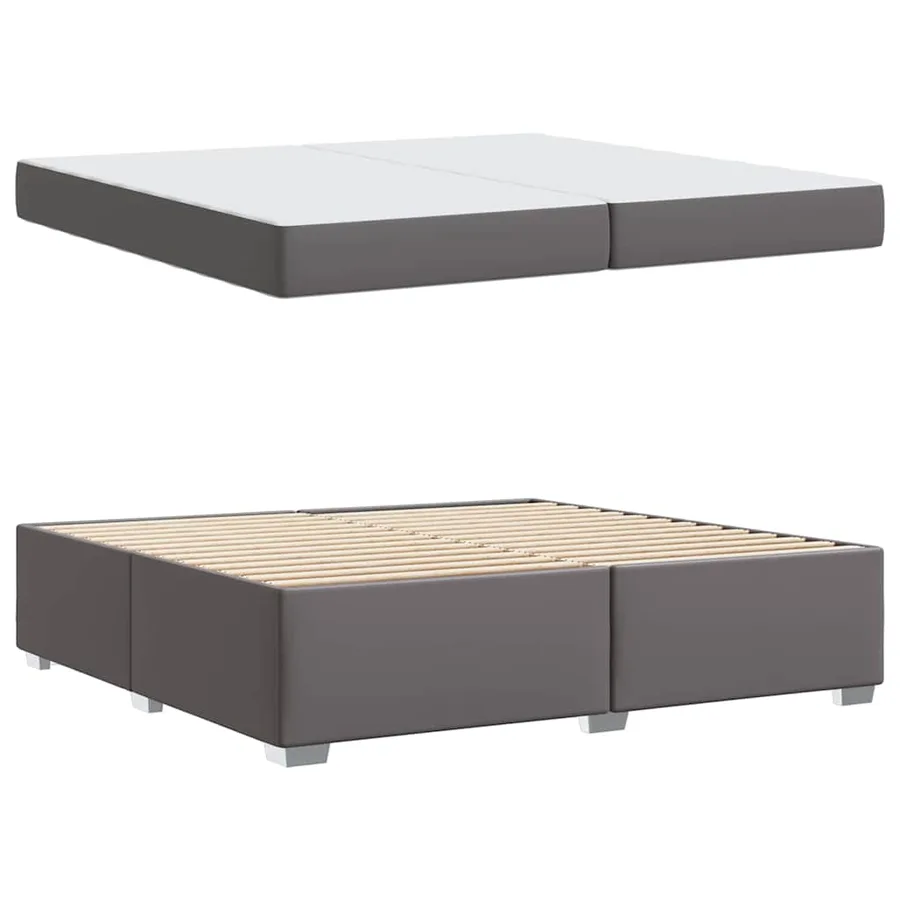 Cadre de lit avec matelas Gris 200 x 200 cm tissu - 4