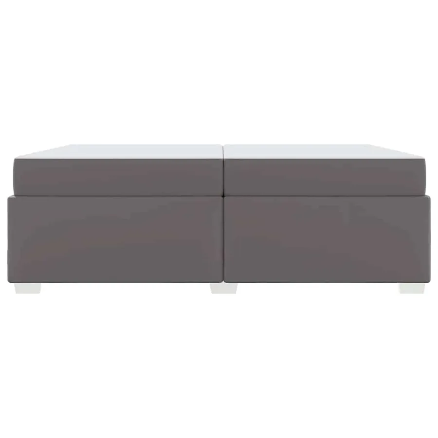 Cadre de lit avec matelas Gris 200 x 200 cm tissu - 5