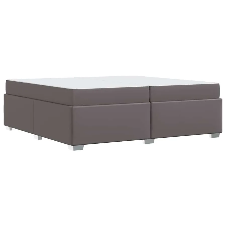 Cadre de lit avec matelas Gris 200 x 200 cm tissu - 7
