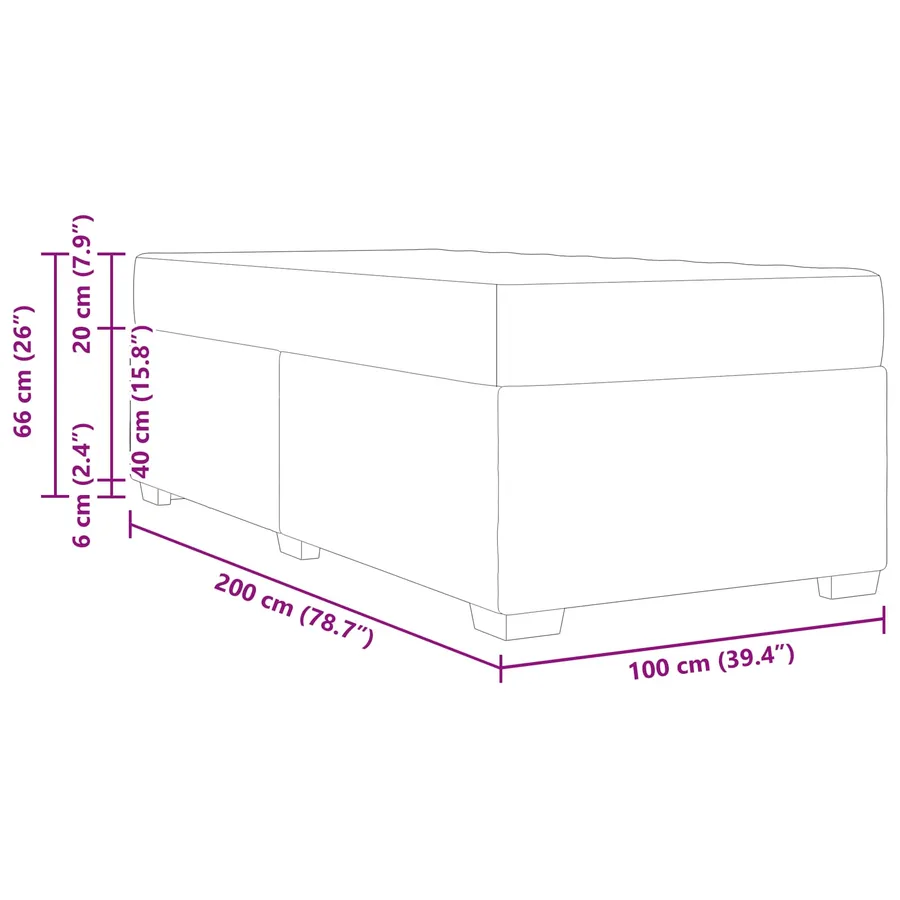Cadre de lit avec matelas Blanc 100 x 200 cm tissu - 12
