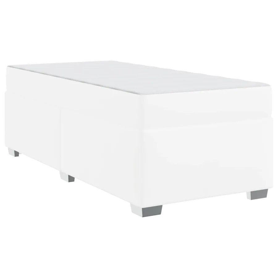 Cadre de lit avec matelas Blanc 100 x 200 cm tissu - 2