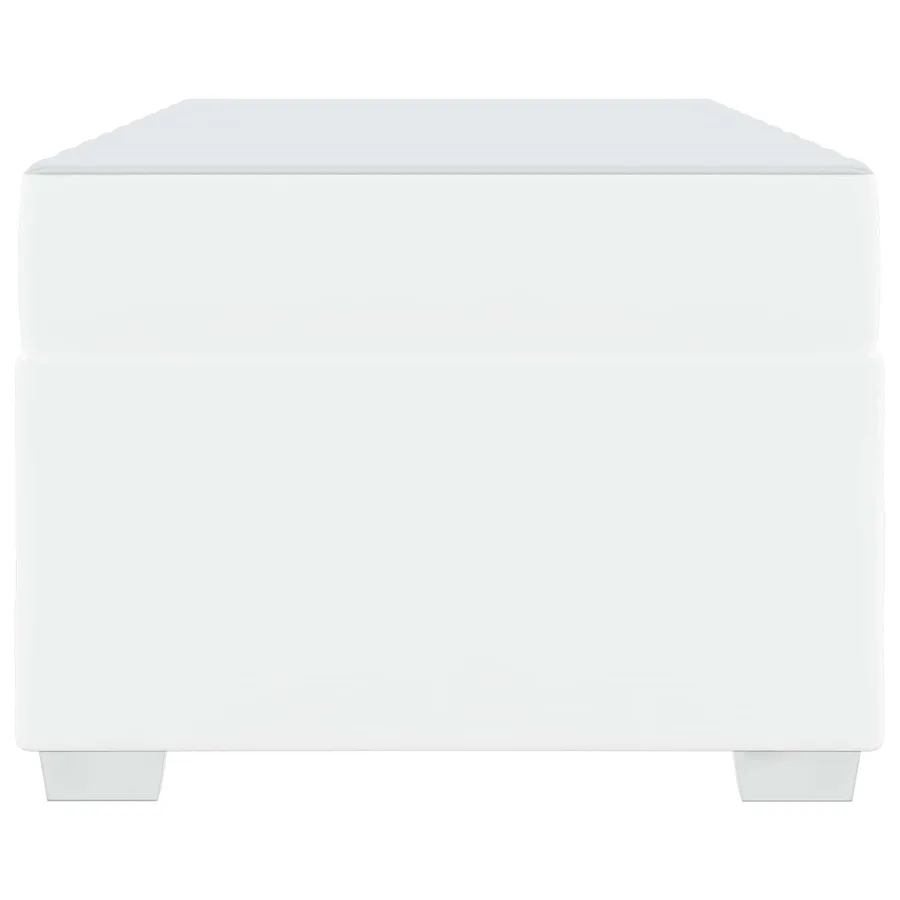 Cadre de lit avec matelas Blanc 100 x 200 cm tissu - 6