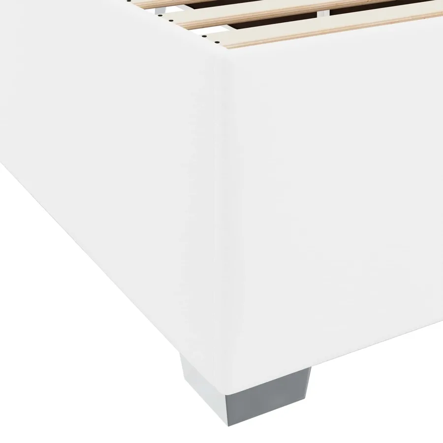 Cadre de lit avec matelas Blanc 100 x 200 cm tissu - 9