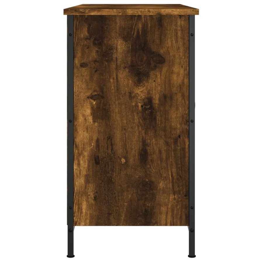 Meuble TV chêne fumé 100x35x65 cm bois d'ingénierie - 7