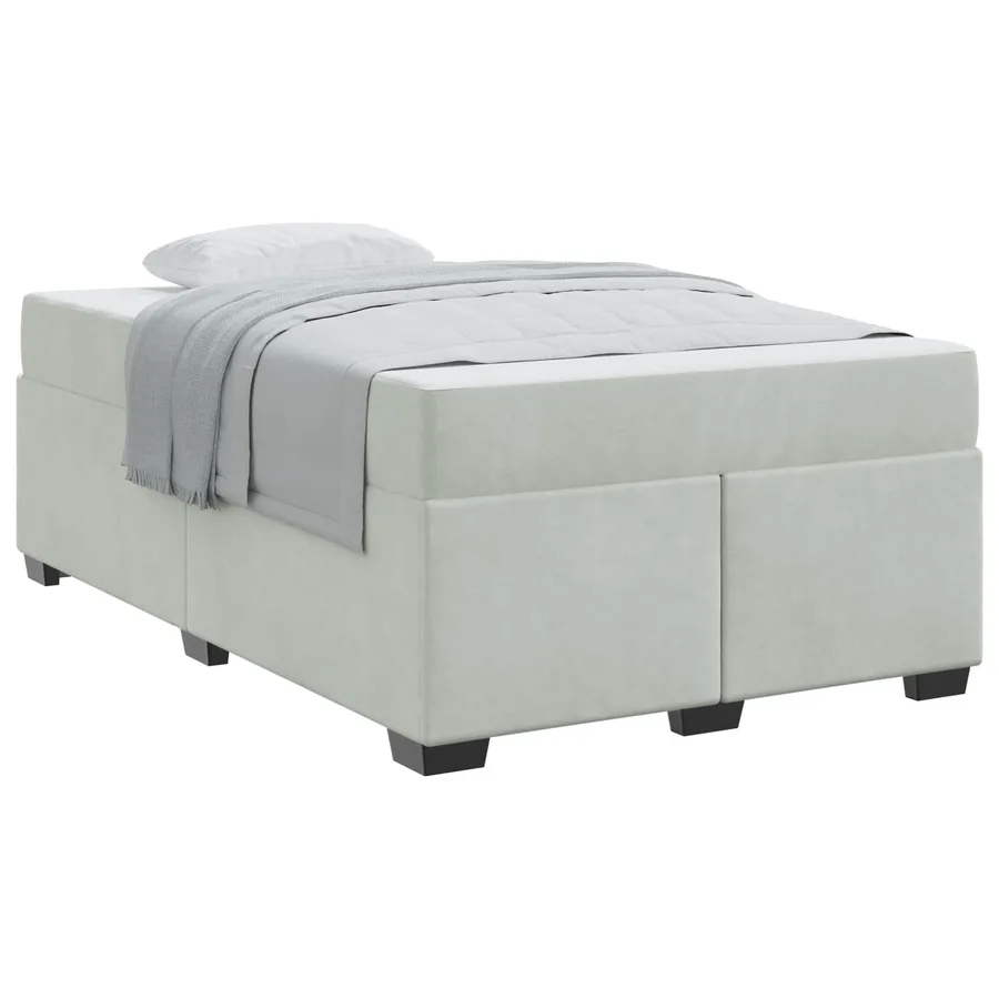Cadre de lit avec matelas Gris clair 120 x 200 cm tissu - 2