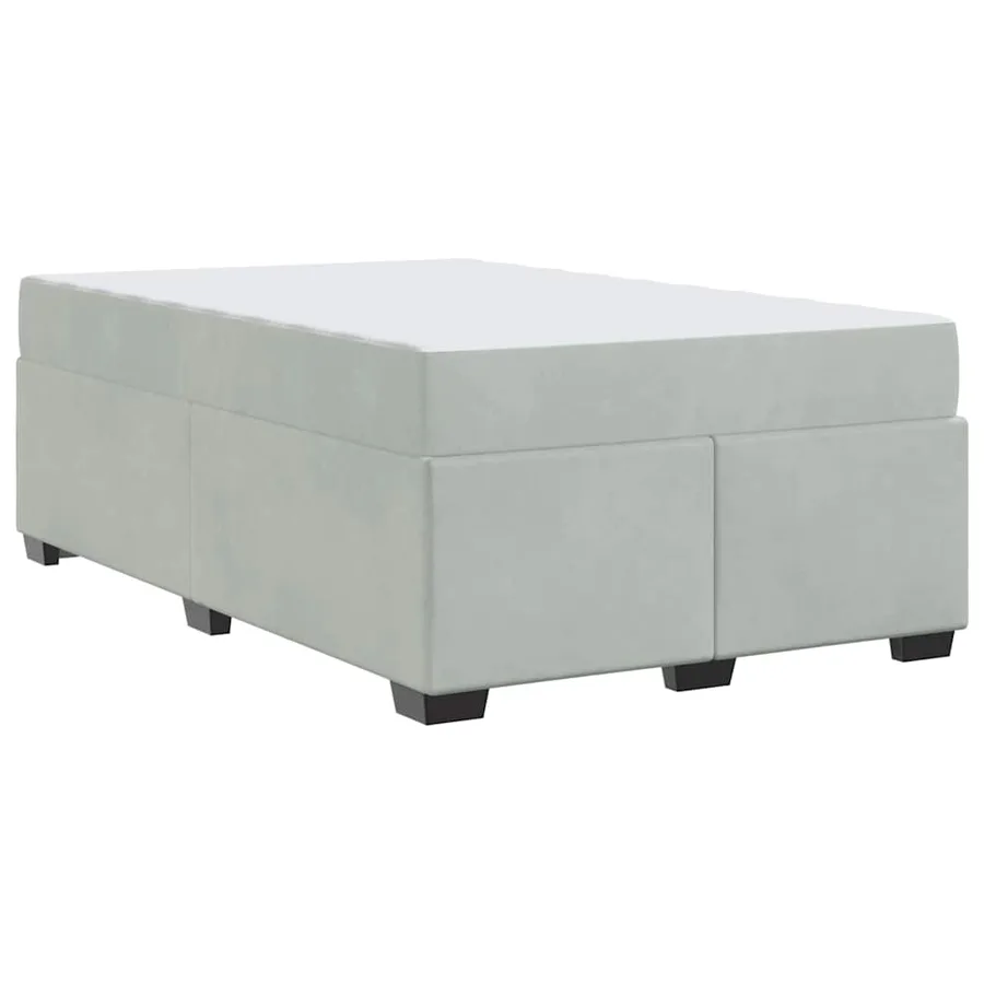 Cadre de lit avec matelas Gris clair 120 x 200 cm tissu - 7