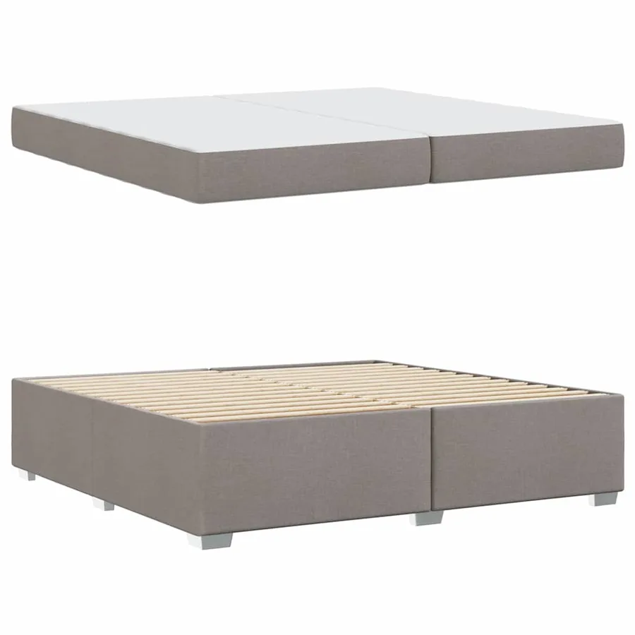 Cadre de lit avec matelas Taupe 200 x 200 cm tissu - 4