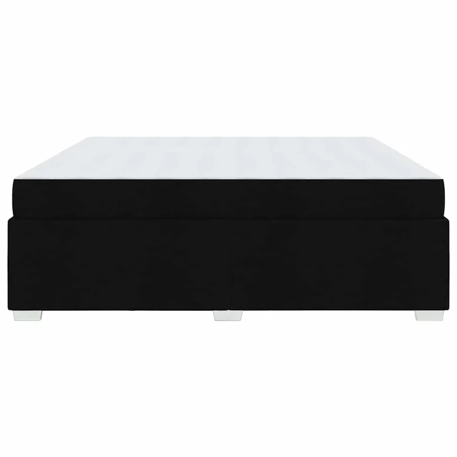 Cadre de lit avec matelas Noir 200 x 200 cm tissu - 6